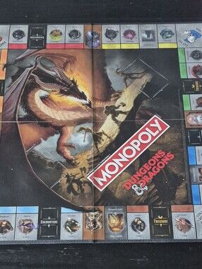 Monopoly Dungeons & Dragons Edition Board Game COMPLETE D&D Fantasy USAopoly